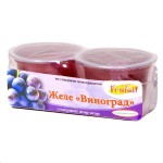 Желе фруктовое, Frulait (Фрулайт) 118 г 2 шт Виноград с кусочками кокоса пластиковые стаканчики + ложечки