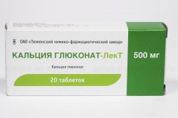 Кальция глюконат-ЛекТ, табл. 500 мг №20