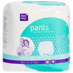 Подгузники-трусы для взрослых Medhelp экстра (впитываемость 6.5 капель) 10 шт.